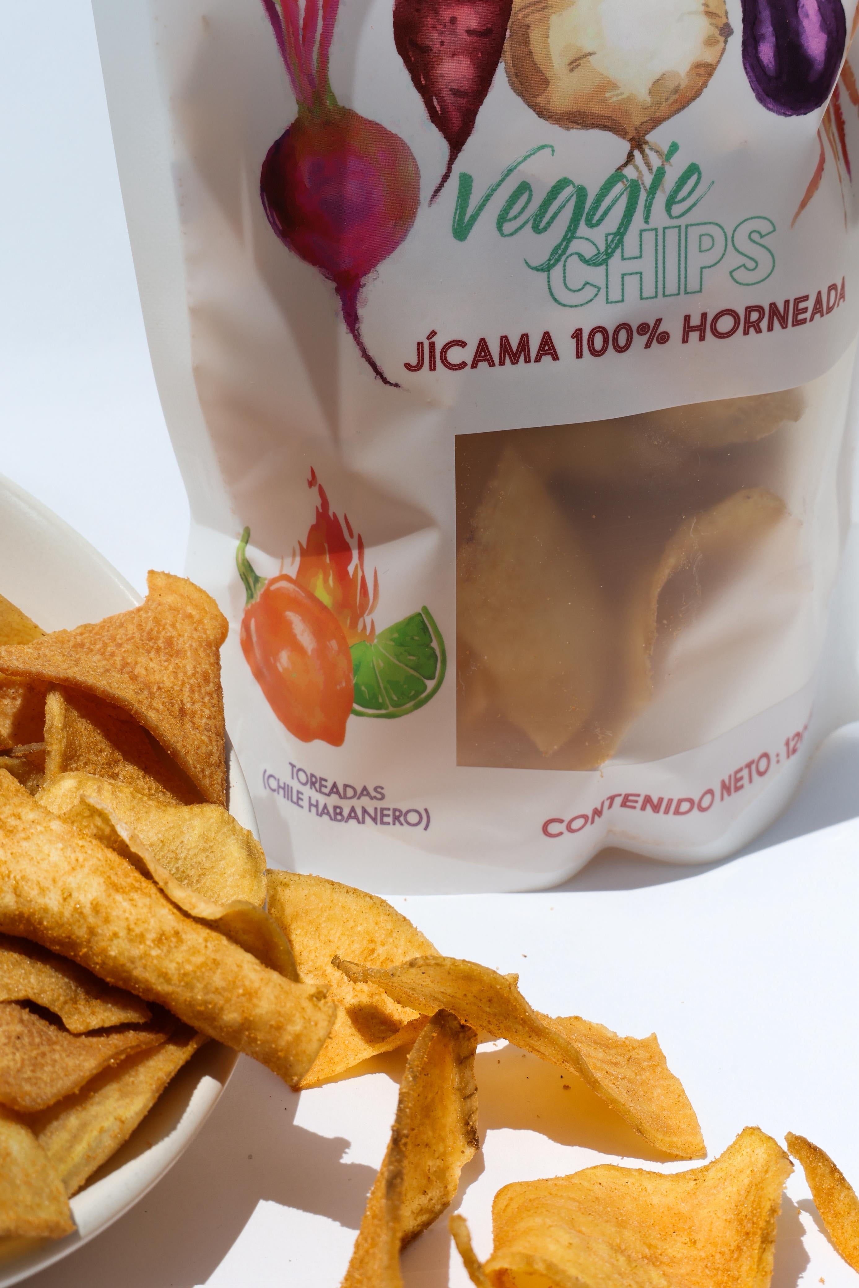 Jicama Veggie Chips: toreadas (chile habanero)